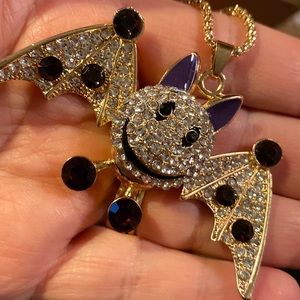 Purple bat necklace